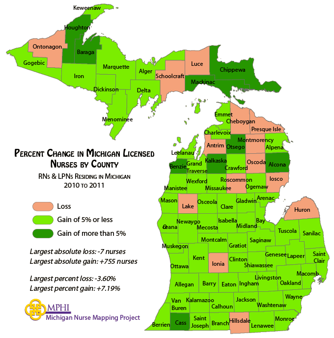 nurses mean age map